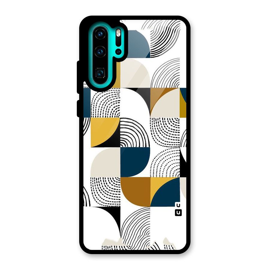 Boxes Pattern Glass Back Case for Huawei P30 Pro