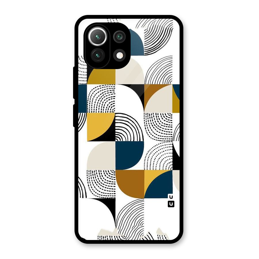 Boxes Pattern Glass Back Case for Mi 11 Lite NE 5G