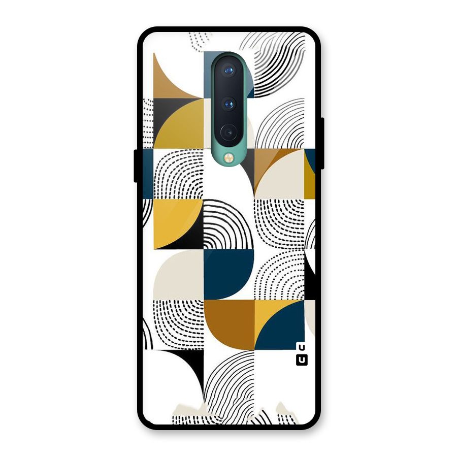 Boxes Pattern Glass Back Case for OnePlus 8