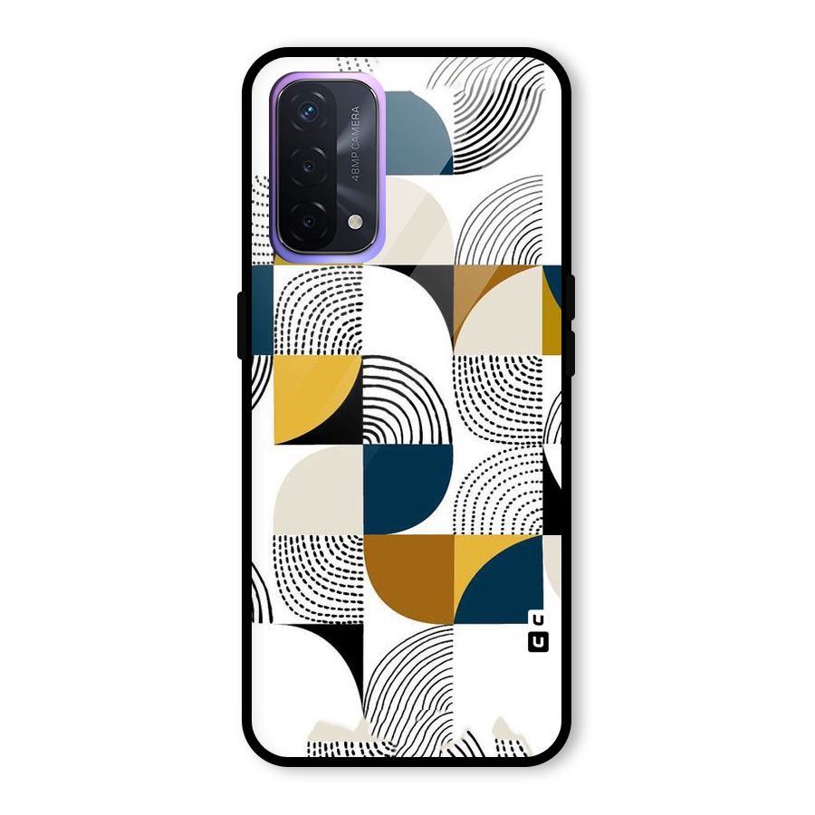 Boxes Pattern Glass Back Case for Oppo A74 5G