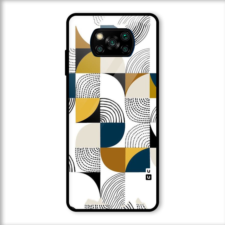 Boxes Pattern Glass Back Case for Poco X3