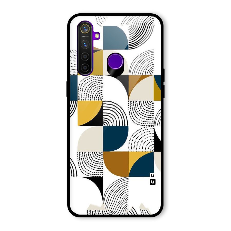 Boxes Pattern Glass Back Case for Realme 5 Pro