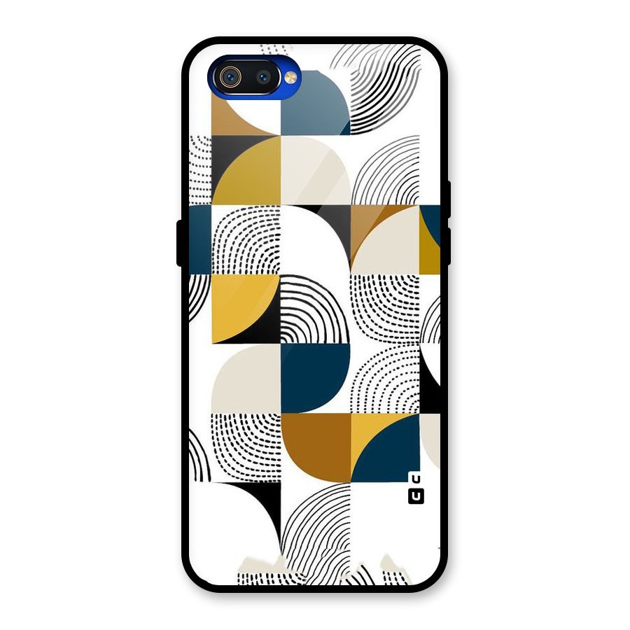 Boxes Pattern Glass Back Case for Realme C2