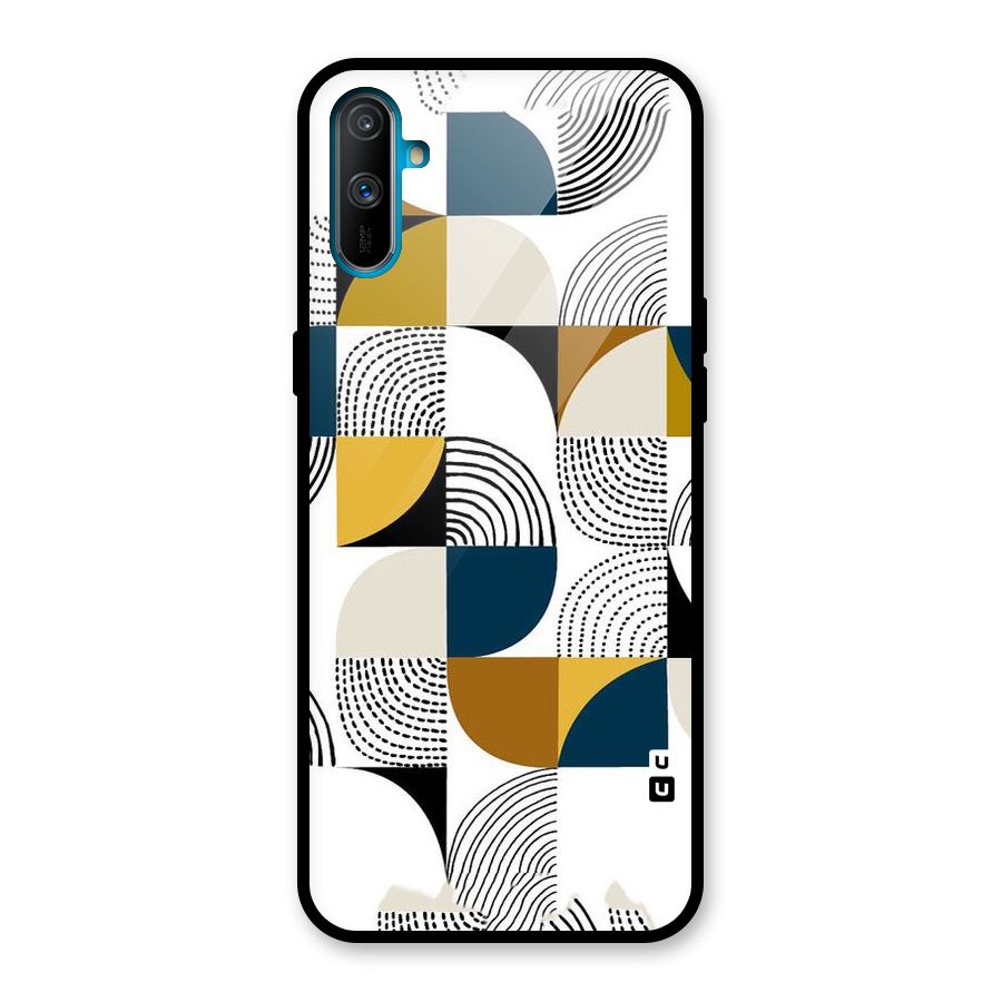 Boxes Pattern Glass Back Case for Realme C3
