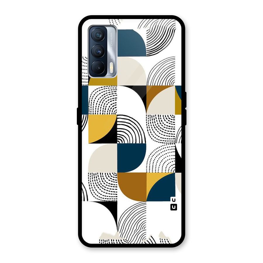 Boxes Pattern Glass Back Case for Realme X7