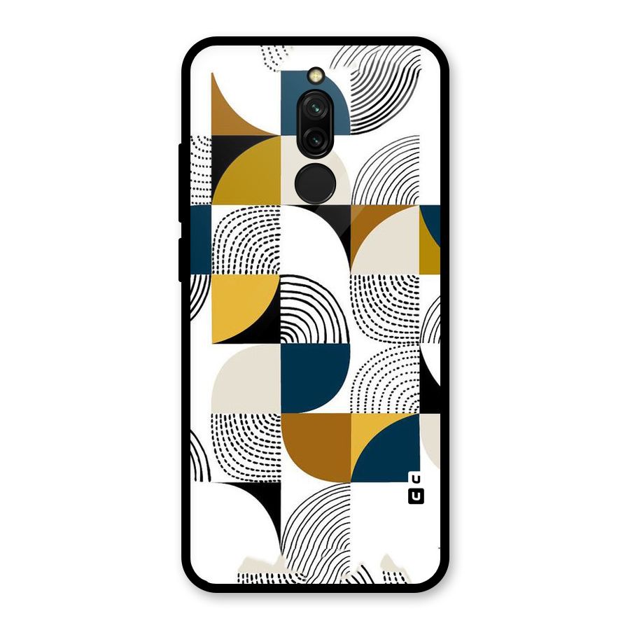 Boxes Pattern Glass Back Case for Redmi 8