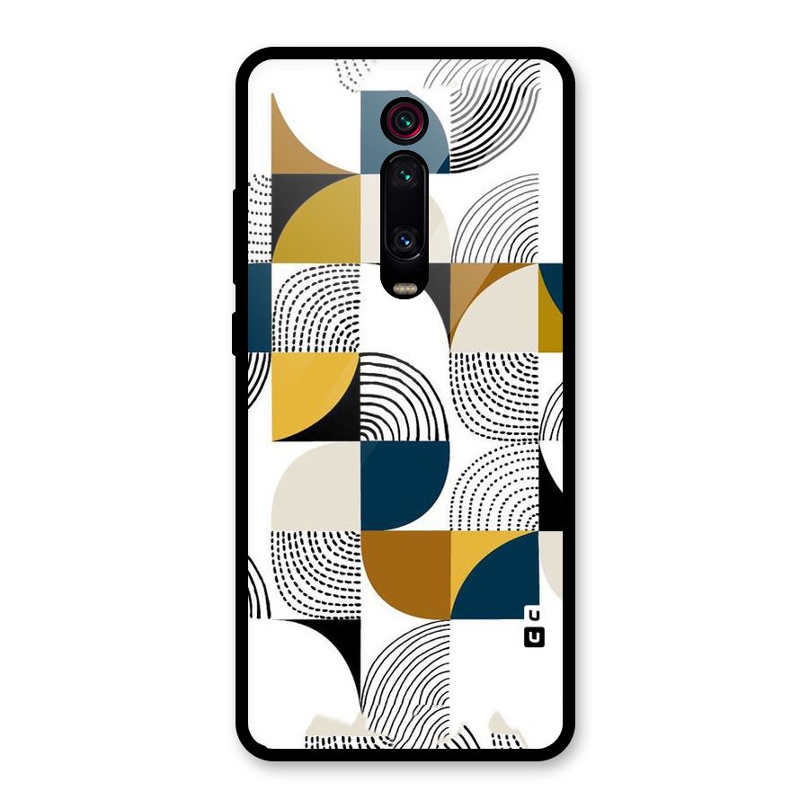 Boxes Pattern Glass Back Case for Redmi K20