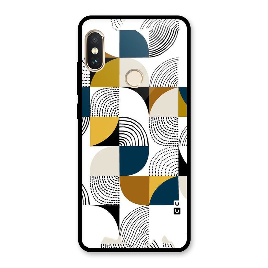 Boxes Pattern Glass Back Case for Redmi Note 5 Pro