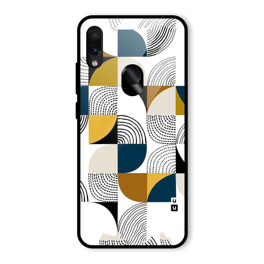 Boxes Pattern Glass Back Case for Redmi Note 7 Pro