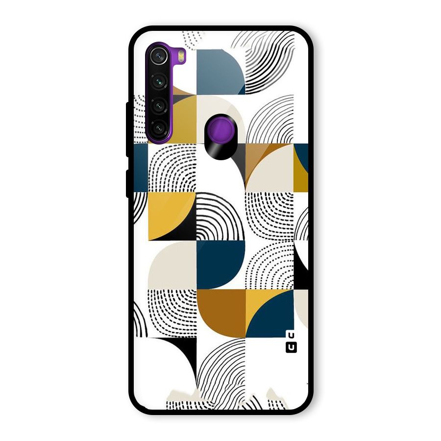 Boxes Pattern Glass Back Case for Redmi Note 8