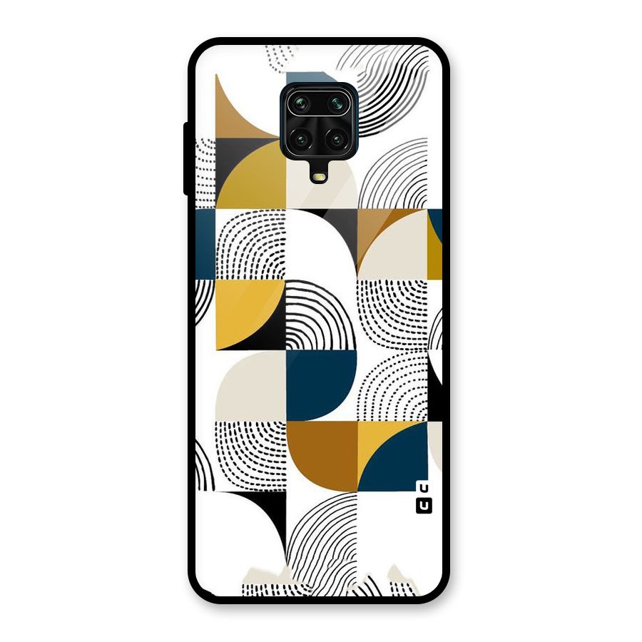 Boxes Pattern Glass Back Case for Redmi Note 9 Pro
