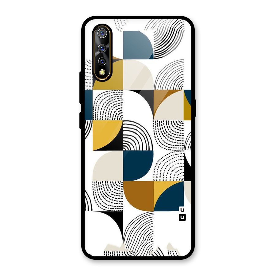 Boxes Pattern Glass Back Case for Vivo S1