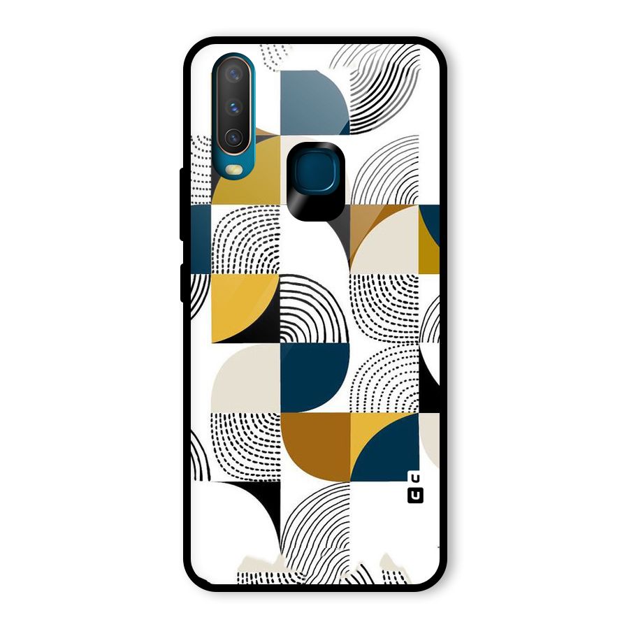 Boxes Pattern Glass Back Case for Vivo U10