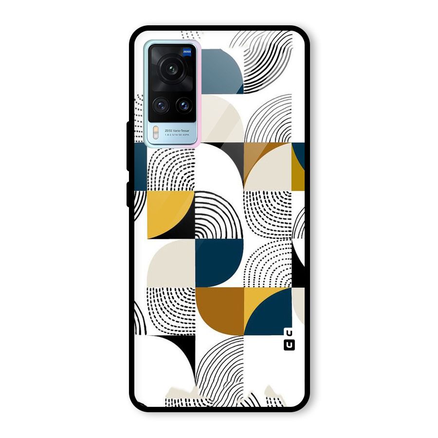 Boxes Pattern Glass Back Case for Vivo X60