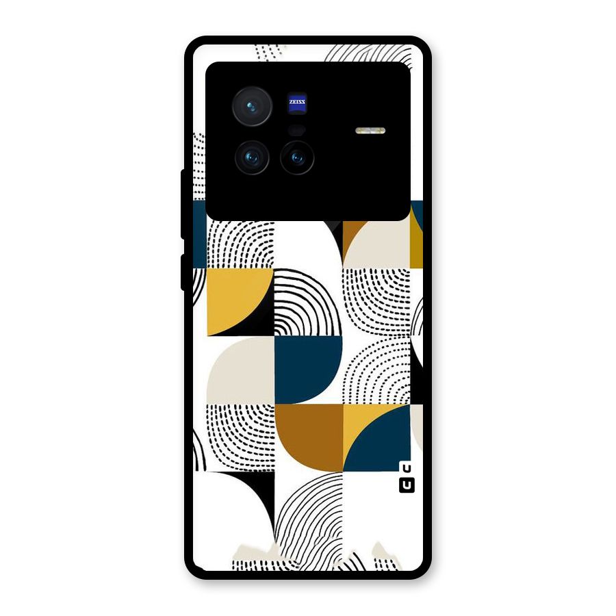 Boxes Pattern Glass Back Case for Vivo X80