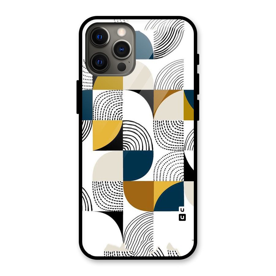 Boxes Pattern Glass Back Case for iPhone 12 Pro Max