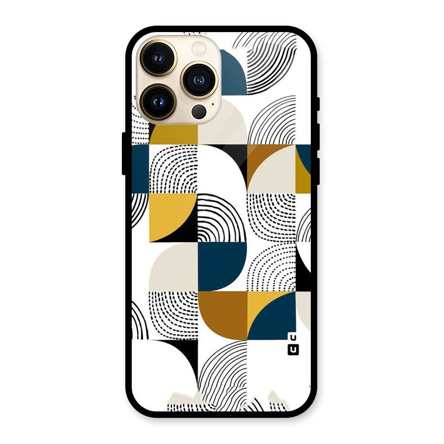 Boxes Pattern Glass Back Case for iPhone 13 Pro Max