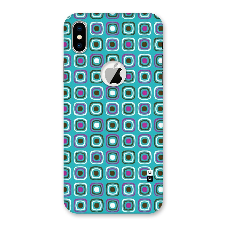 Boxes Tiny Pattern Back Case for iPhone X Logo Cut