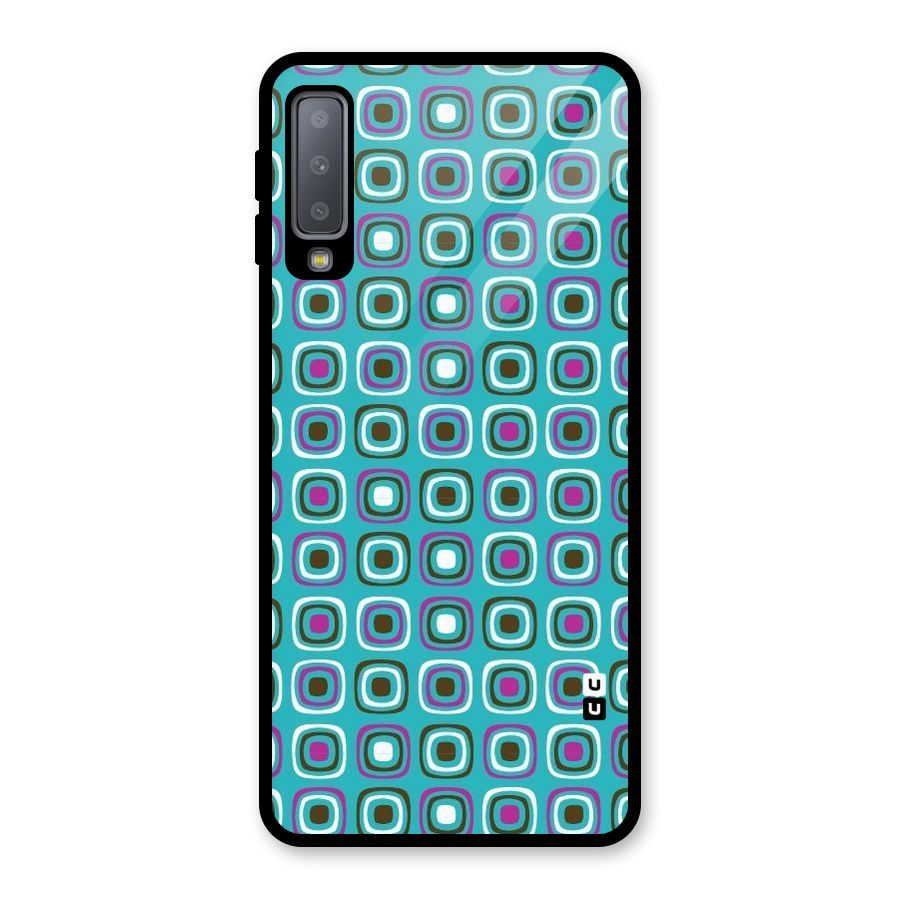 Boxes Tiny Pattern Glass Back Case for Galaxy A7 (2018)