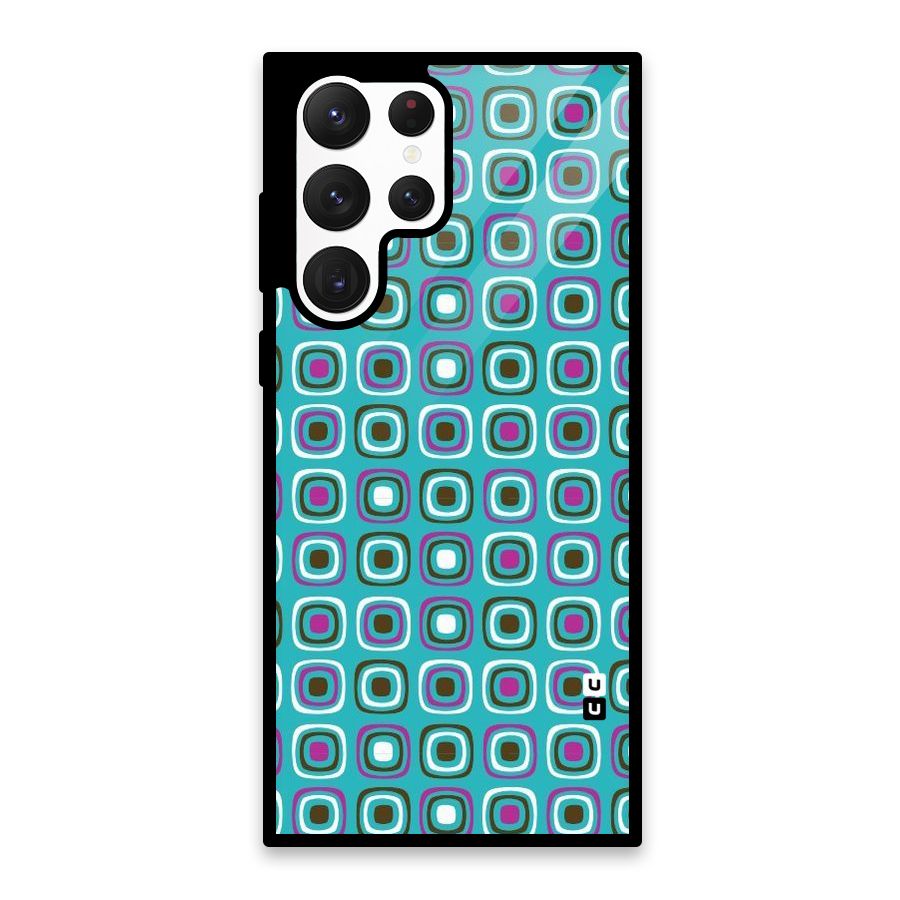Boxes Tiny Pattern Glass Back Case for Galaxy S22 Ultra 5G