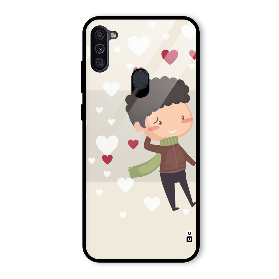Boy in love Glass Back Case for Galaxy M11