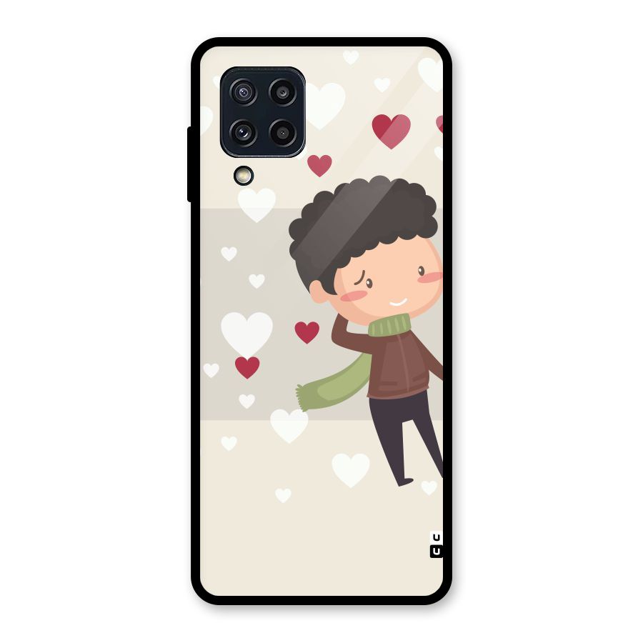 Boy in love Glass Back Case for Galaxy M32