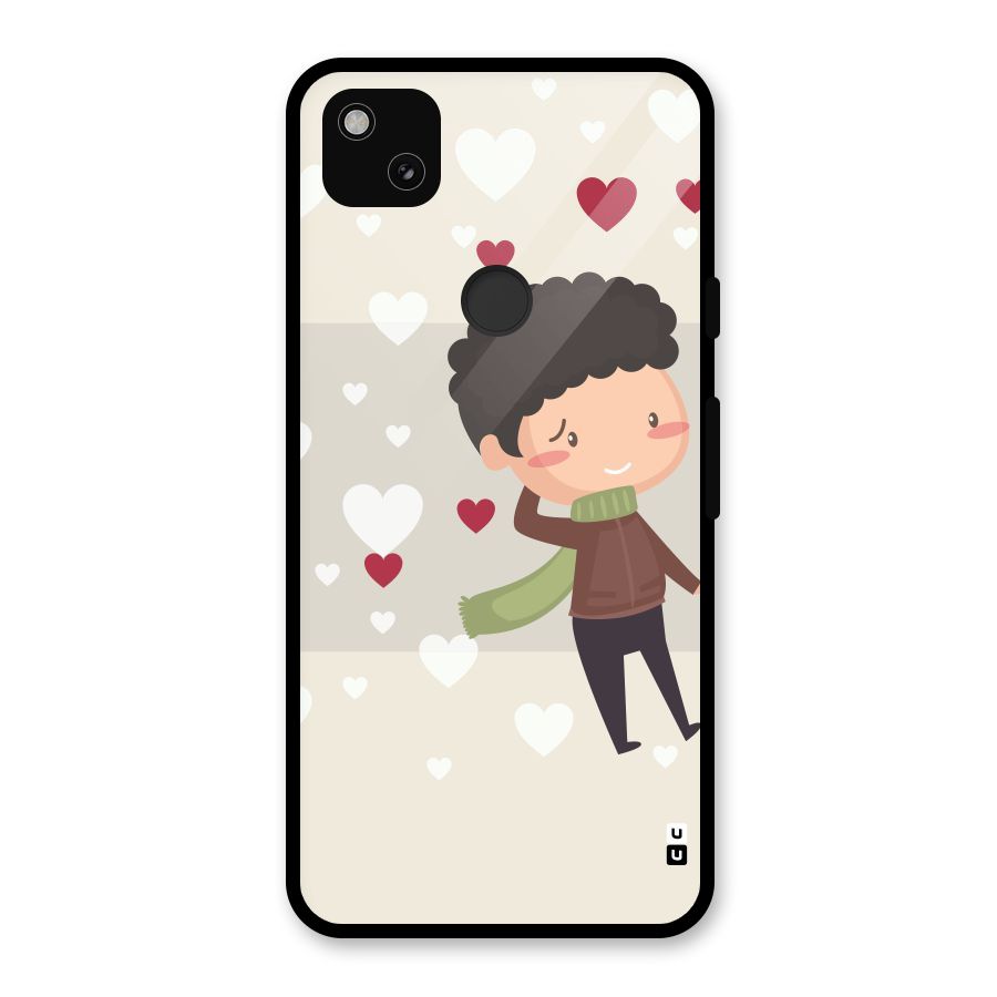 Boy in love Glass Back Case for Google Pixel 4a