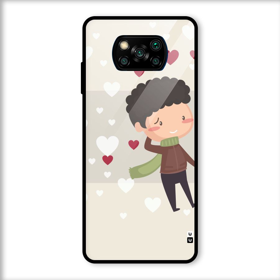 Boy in love Glass Back Case for Poco X3