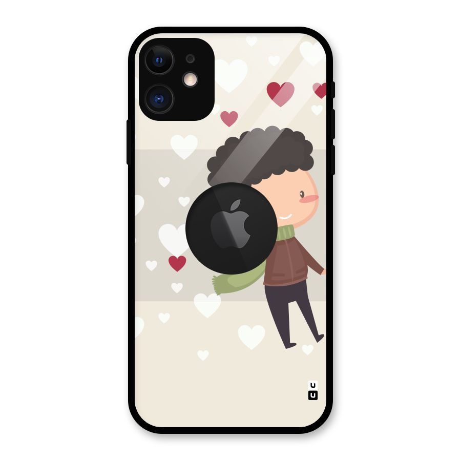 Boy in love Glass Back Case for iPhone 11 Logo Cut