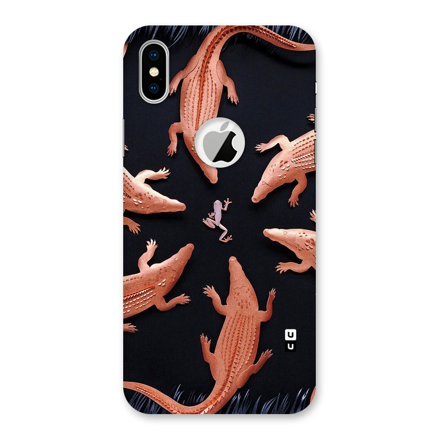 Brave Frog Back Case for iPhone X Logo Cut