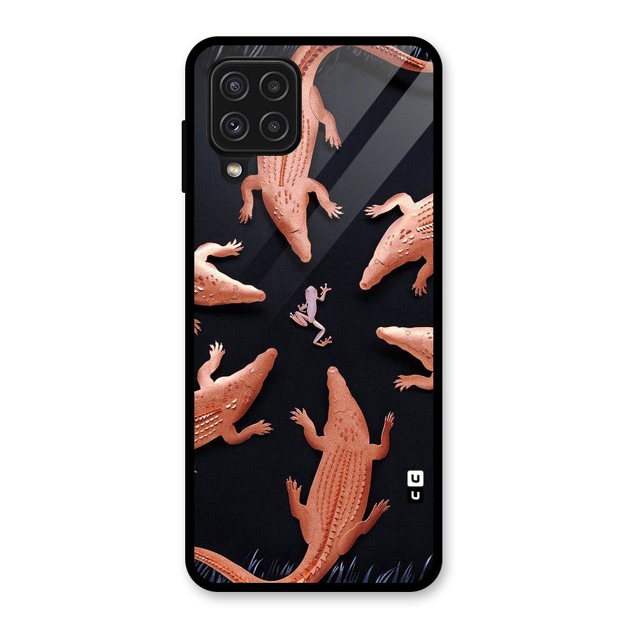 Brave Frog Glass Back Case for Galaxy A22 4G