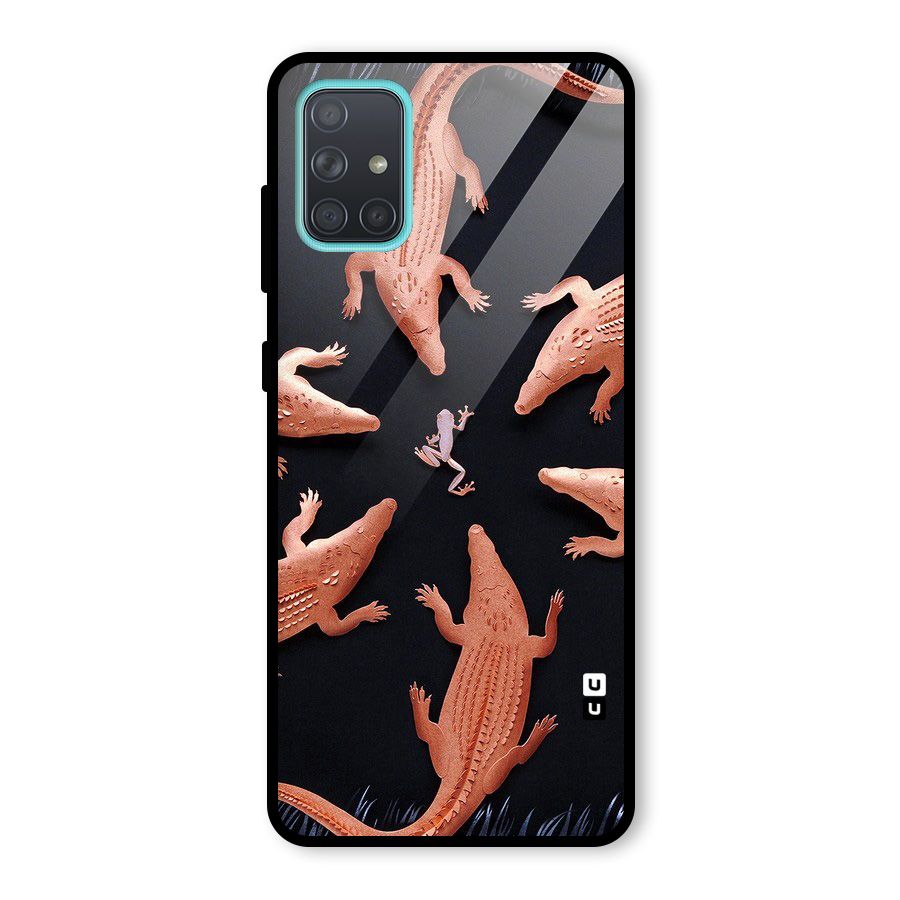 Brave Frog Glass Back Case for Galaxy A71