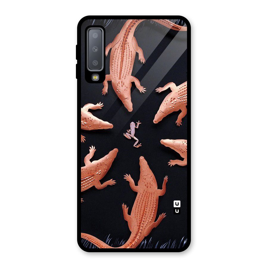 Brave Frog Glass Back Case for Galaxy A7 (2018)