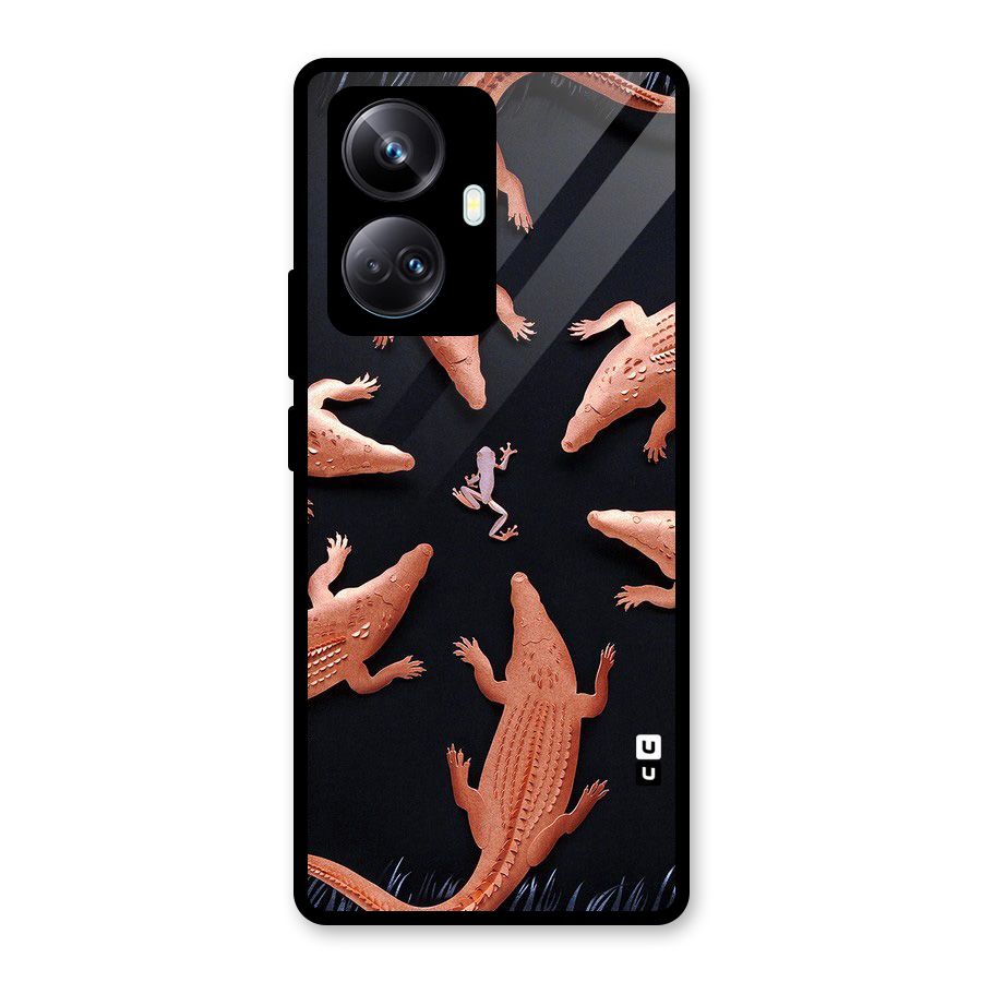 Brave Frog Glass Back Case for Realme 10 Pro Plus