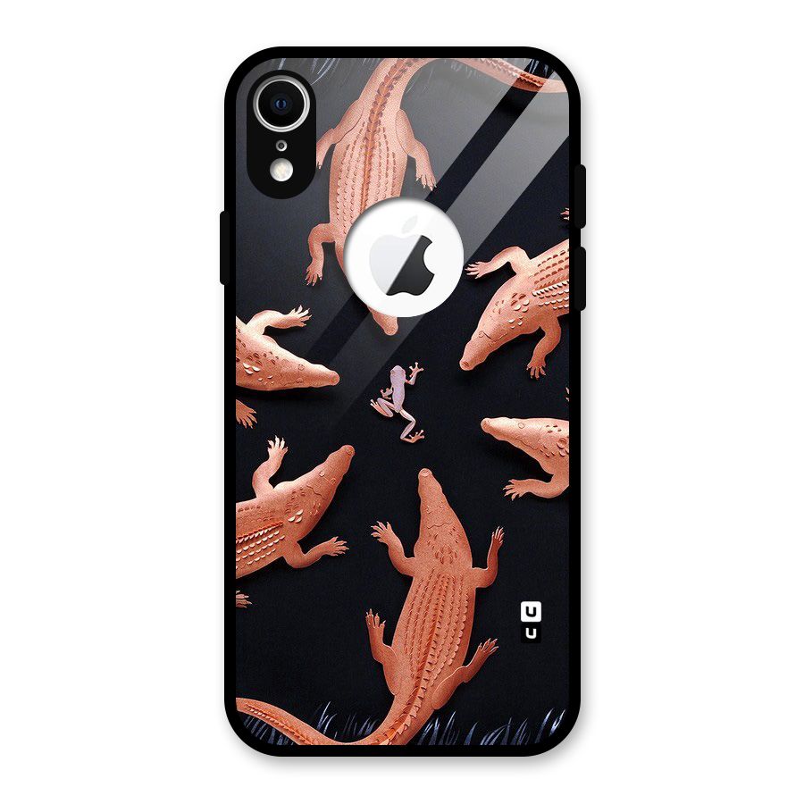 Brave Frog Glass Back Case for iPhone XR Logo Cut