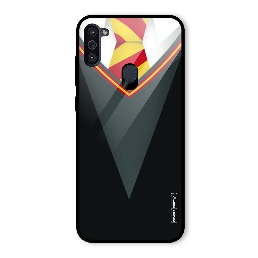 Brave Heart Glass Back Case for Galaxy M11