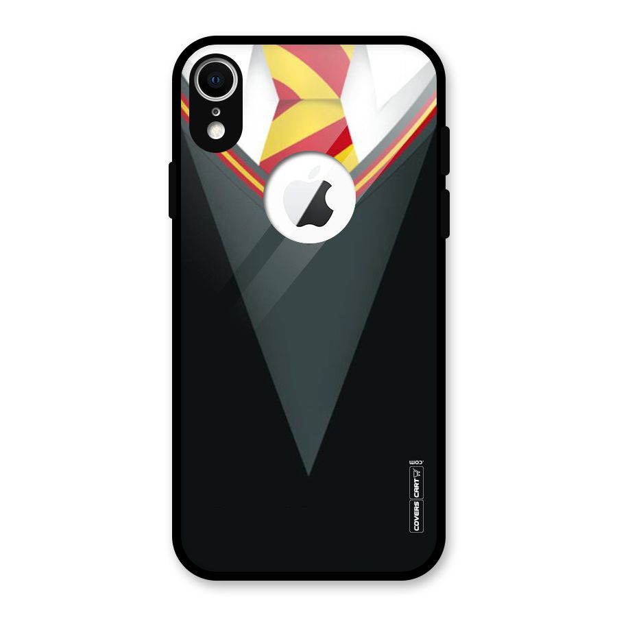 Brave Heart Glass Back Case for iPhone XR Logo Cut