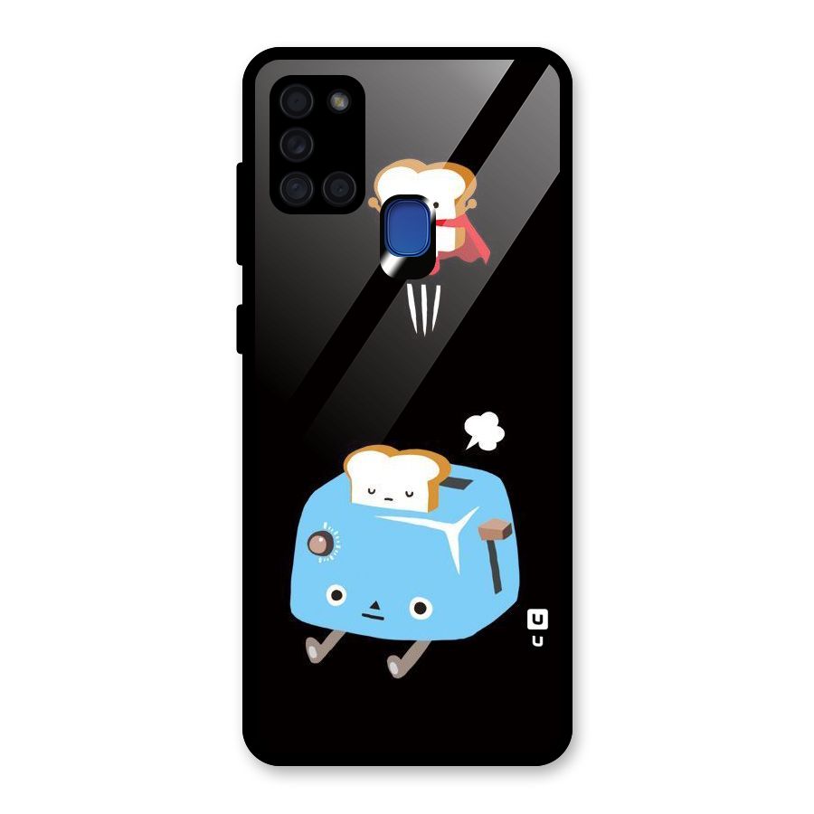 Bread Toast Glass Back Case for Galaxy A21s