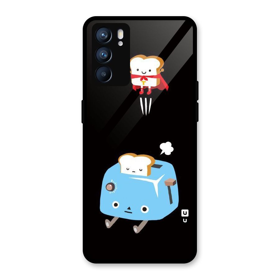 Bread Toast Glass Back Case for Oppo Reno6 5G