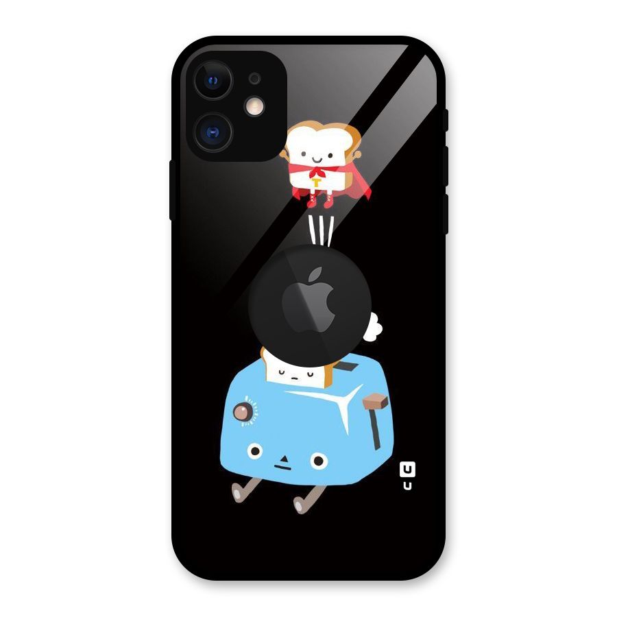 Bread Toast Glass Back Case for iPhone 11 Logo Cut