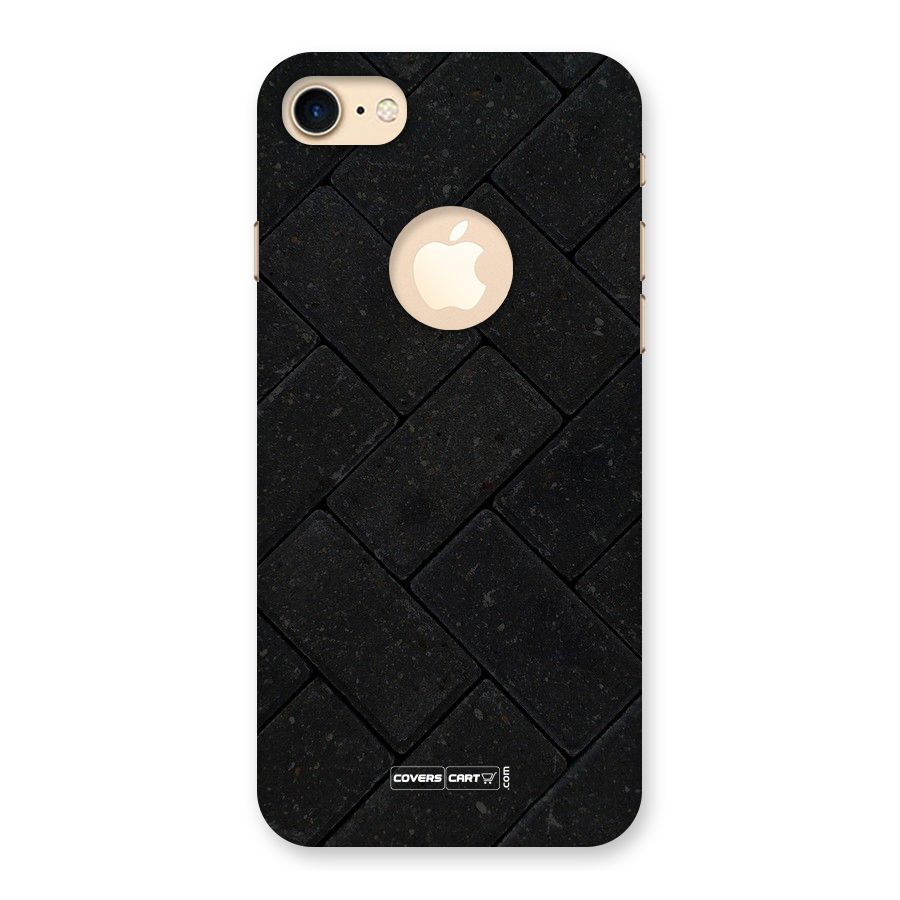 Bricks Pattern Back Case for iPhone 7 Logo Cut