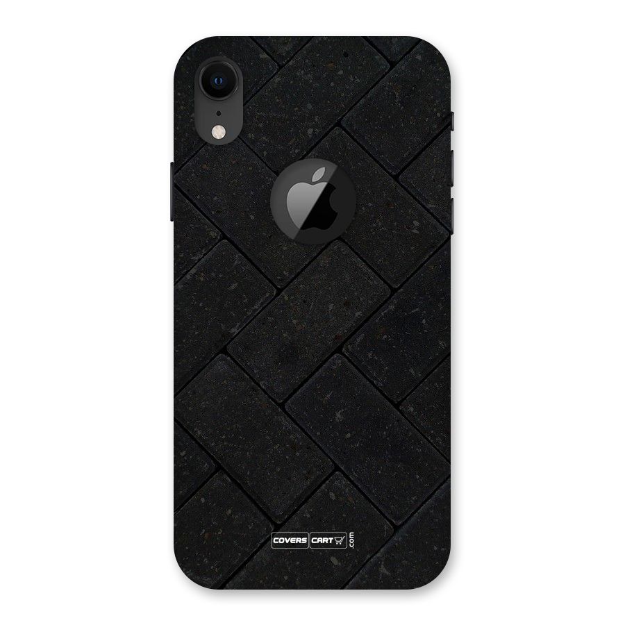 Bricks Pattern Back Case for iPhone XR Logo Cut