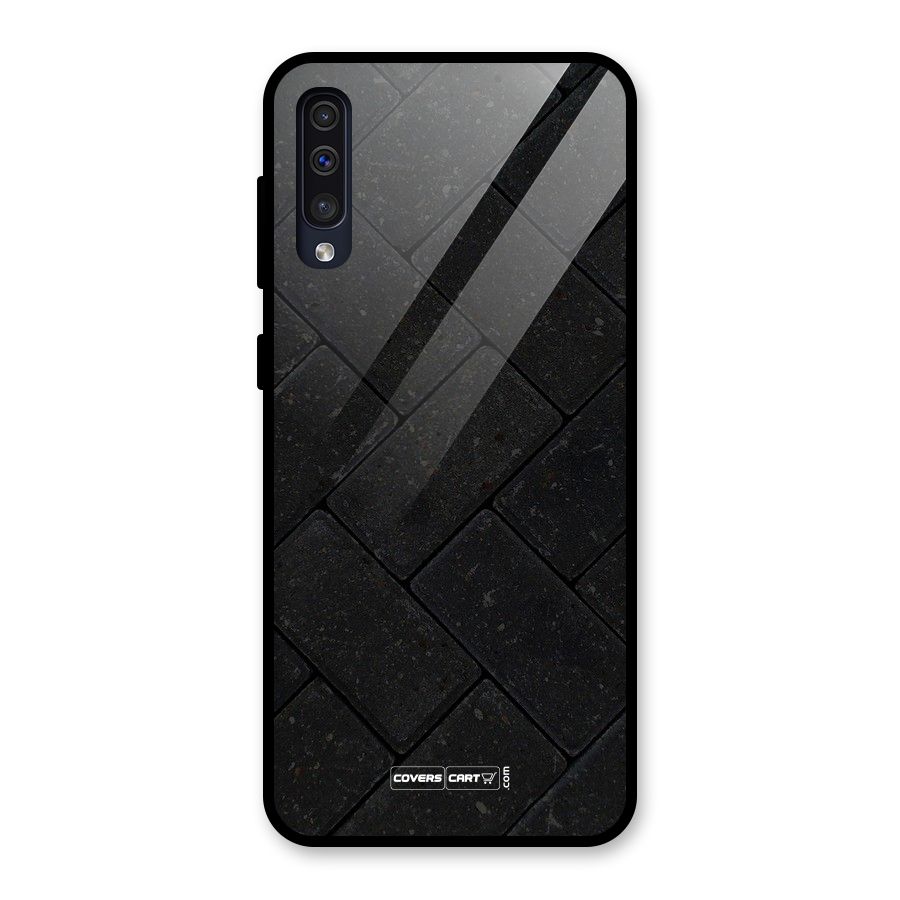 Bricks Pattern Glass Back Case for Galaxy A50