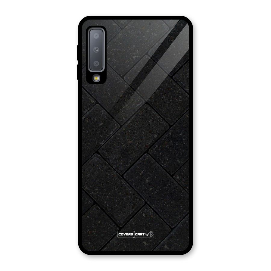 Bricks Pattern Glass Back Case for Galaxy A7 (2018)