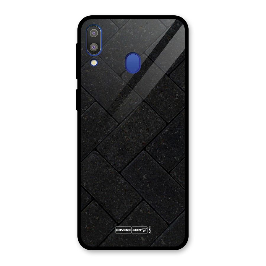 Bricks Pattern Glass Back Case for Galaxy M20