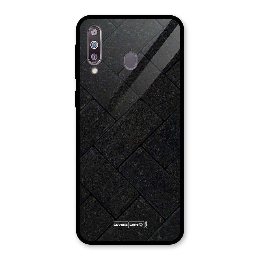 Bricks Pattern Glass Back Case for Galaxy M30