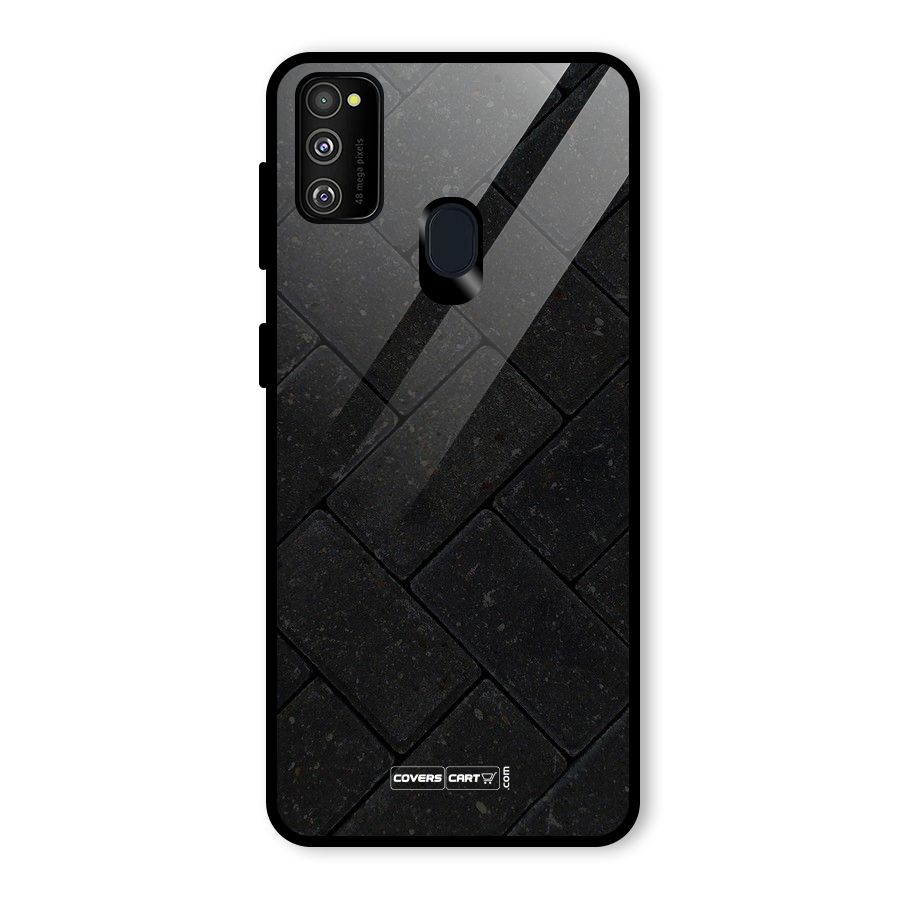 Bricks Pattern Glass Back Case for Galaxy M30s