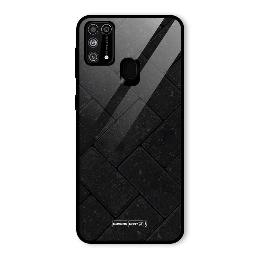 Bricks Pattern Glass Back Case for Galaxy M31