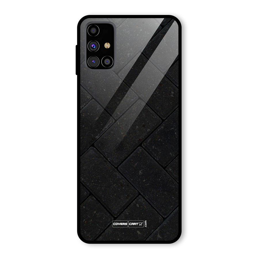 Bricks Pattern Glass Back Case for Galaxy M31s