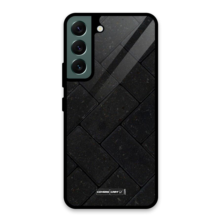 Bricks Pattern Glass Back Case for Galaxy S22 5G